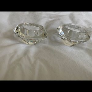 A pair of crystal Candle /tea light holders. New